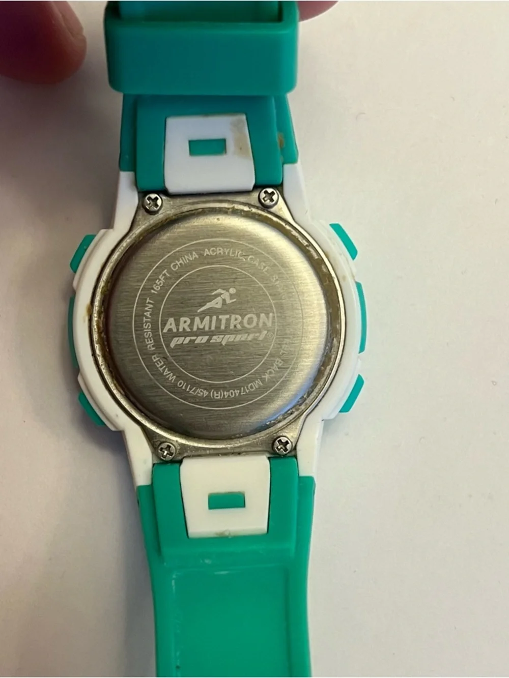Women's ARMITRON Pro Sport Bright Green & White Digital LCD Chrono Watch 45/7110